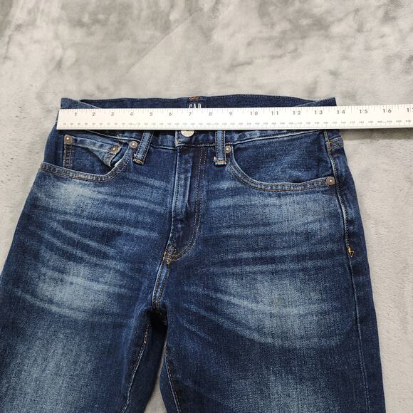 GAP Denim Jeans Womens 29X30 Blue Slim Straight Vintage Deep Blue Sea Mid Rise - Picture 7 of 11